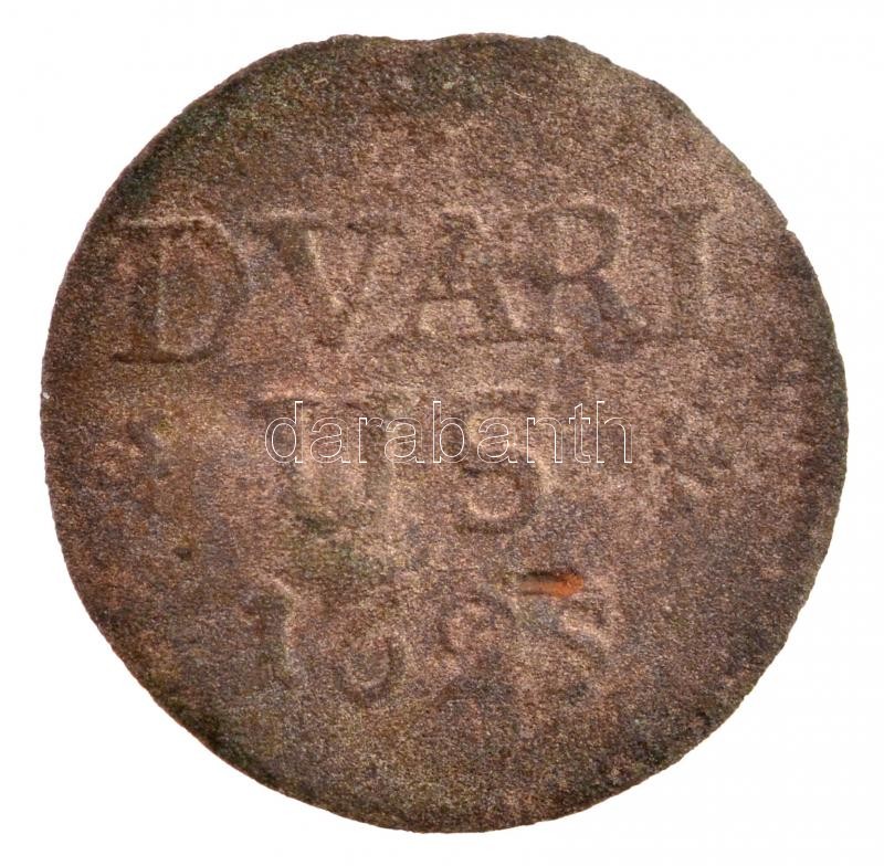 1695C-H Duarius Ag 'I. Lipót' Pozsony (0,37g) T:2 hullámos lapka, ütésnyom, patina R! / Hungary 1695C-H Duarius Ag 'Leopold I' Pressburg (0,37g) C:XF wavy coin, ding, patina Rare! Huszár: 1501., Unger II.: 1103.