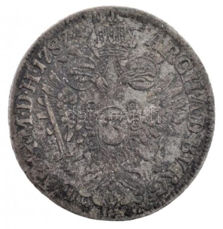 Ausztria 1787A 3kr Ag 'II. József' Bécs (1,58g) T:2- patina R! / Austria 1787A 3 Kreuzer Ag 'Joseph II' Vienna (1,58g) C:VF patina Rare! Krause KM# 2059