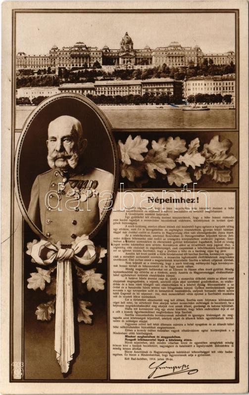 Budapest I. Királyi vár. Montázs Ferenc József 'Népeimhez' beszédével