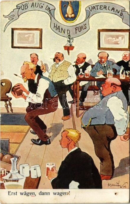 Erst wägen, dann wagen! / Bowling alley. B.K.W.I. 925-5. s: Schönpflug (lyukak / pinholes)