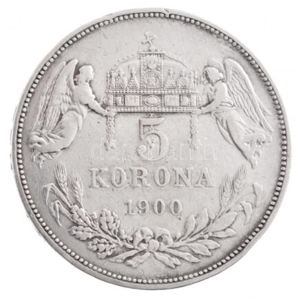 1900KB 5K Ag 'Ferenc József' T:2- kis patina, ph, ü. Adamo K7