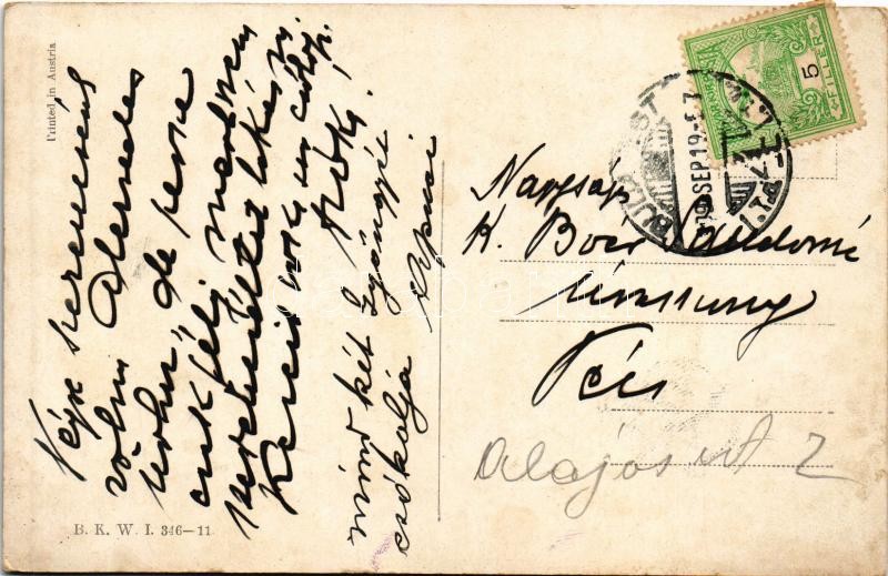 1909 Súly-próba / K.u.k. military humour. B.K.W.I. 346-11. s: Fritz Schönpflug - Image 2