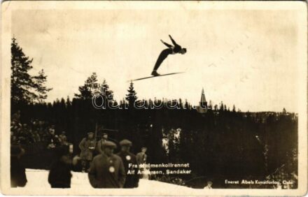 Fra Holmenkollrennet. Alf Andersen, Sandaker / ski jump, winter sport (EB)
