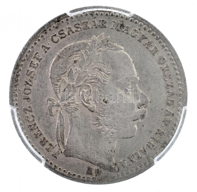 1868KB 20kr Ag 'Ferenc József / Váltó Pénz' Körmöcbánya, eredeti műanyag PCGS tokban (212937.92/43254235) T:2 tisztított R! / Hungary 1868KB 20 Kreuzer Ag 'Franz Joseph / Váltó Pénz' Kremnitz, in original plastic PCGS case - Image 2