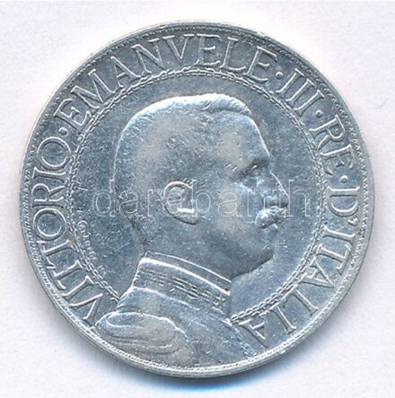 Olaszország 1913R 1L Ag 'III. Viktor Emánuel' T:2- patina, ph Italy 1913R 1 Lira Ag 'Vittorio Emanuele III' C:VF patina, edge error Krause KM#45