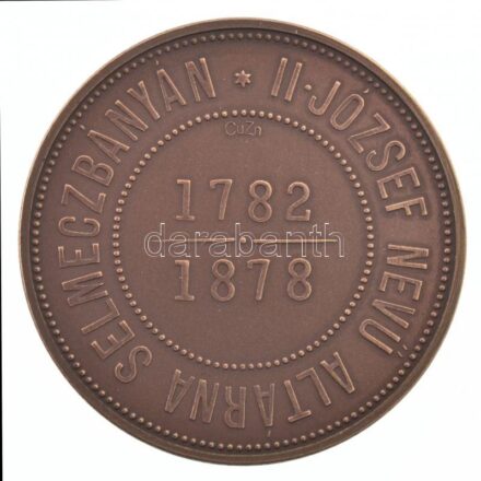 2015. '1878. évi 'II. József nevű altárna Selmeczbányán' emlékveret jelölt tombak utánverete' tombak emlékérem tanúsítvánnyal (12,75g/29mm) T:1 Csak 100db készült! / Hungary 2015. 'Tombac restrike of the commemoriative medallion of