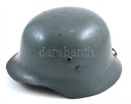 M. kir. honv. 1935M légoltalmi rohamsisak, csukaszürke festéssel. Béléssel, kompletten, megkímélt állapotban, kissé kopott / Hungarian military air raid protection helmet