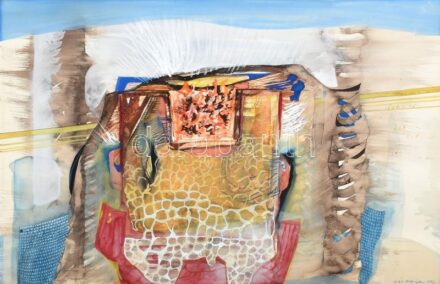 Csáji Attila (1939-): Gesztusok (cím nélkül), 1974. Akvarell, papír. Jelezve jobbra lent. 32x50 cm / watercolour on paper, signed lower right