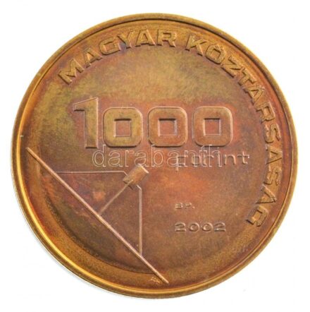 2002. 1000Ft Cu-Zn 'Üzenet' szétcsavarható érme, kapszulában, tájékoztatóval T:1- (BU) ujjlenyomat, patina Adamo EM182