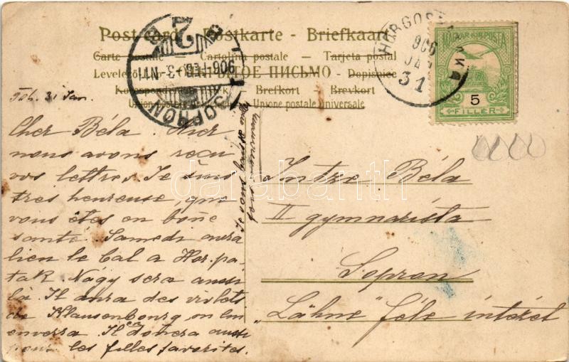 1906 Játékos törpék szódásüveggel spriccelik egymást / Dwaves playing with a soda bottle. litho s: Alfred Schmidt (EK) - Image 2