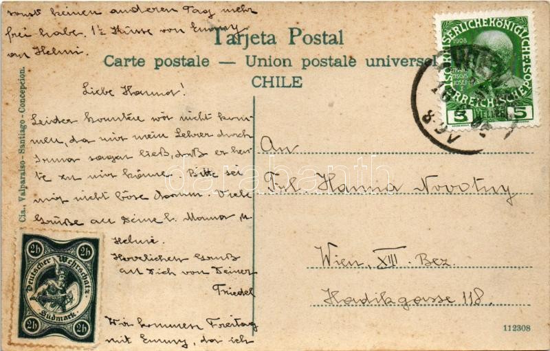 1906 Valparaíso, Puerto desde Cerro Artilleria - Image 2