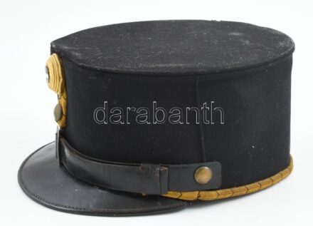 M. kir. honvéd 1930-as évek hadapród iskolás sapka fekete béléssel. Gyártó: Misoga Sándor. / Military school cap.