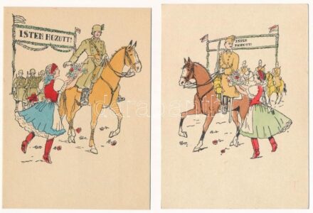 Isten Hozott! Kiadja a Délvidéki Egyetemi és Főiskolai Hallgatók Egyesülete - 2 db régi magyar irredenta képeslap / 2 pre-1945 Hungarian irredenta postcards