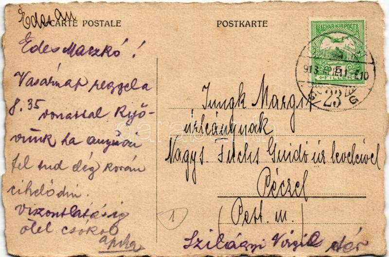 1913 Műlovaglónő. Kézzel rajtol képeslap / Equestrianne. Hand-drawn art s: Manc J. (EM) - Image 2