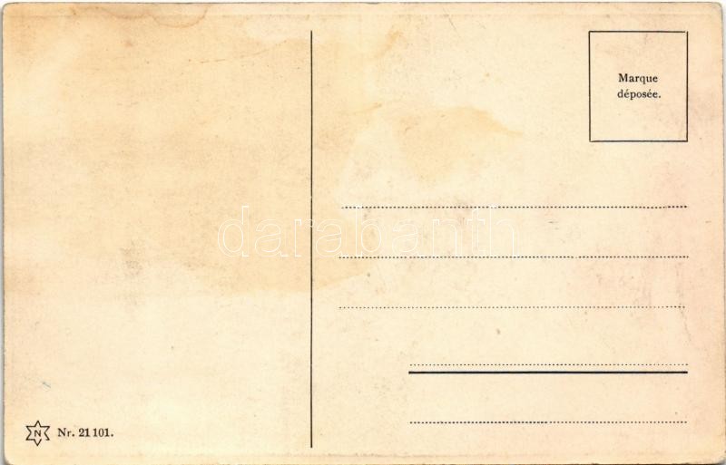 Pár koponyát formázó autóban. Optikai illúziós képeslap / Couple in a skull-shaped automobile. Optical illusion (fl) - Image 2