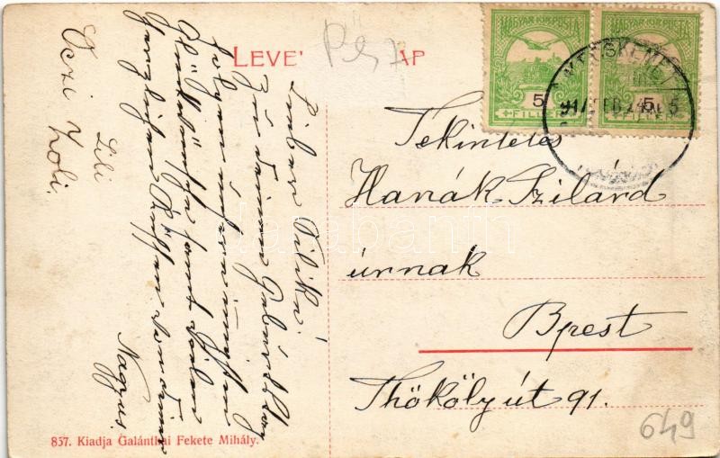 1917 Kecskemét, Iparos Otthon kávéház és étterem. Galánthai Fekete Mihály kiadása - Image 2