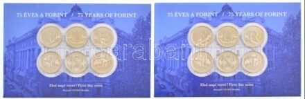 2021. 5Ft Cu-Ni-Zn '75 éves a Forint' első napi veret (6xklf) sorszámozott emléklapon (2x, sorszámkövetők) T:1