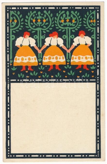 Az Orsz. Magy. Kir. Iparművészeti iskola levelezőlapjai. Ungarische Werkstätte (No. 2003) / Hungarian art postcard (non PC) (EK)