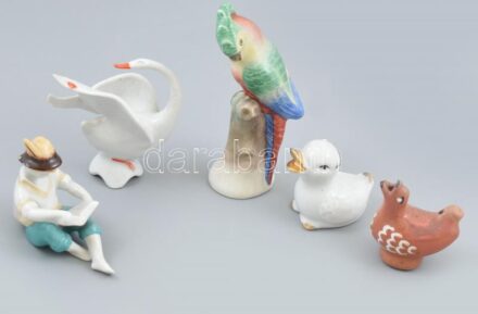 5 db klf porcelán figura, klf állapotban