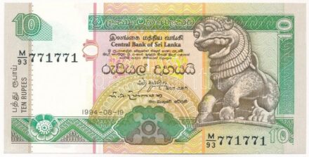 Srí Lanka 1994. 10R 'M93 771771' T:I / Sri Lanka 1994. 10 Rupees 'M93 771771' C:UNC Krause P#102