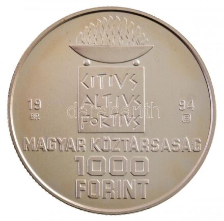 1994. 1000Ft Ag 'Nyári olimpia - Atlanta' tanúsítvánnyal, MNB dísztokban T:BU Adamo EM137