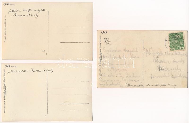 Horvátországi hajókirándulások (Atelier Betty, E. Jelussich, Schwarzbach) - 5 db régi eredeti fotó, Burza Károly / Boat trips in Croatia - 5 pre-1945 original photos - Image 2