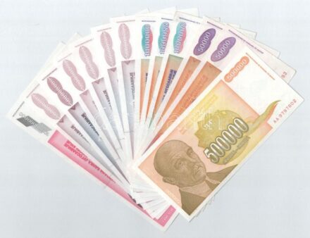 Jugoszlávia 1993-1994. 50.000D-10.000.000.000D (13db) T:I-III Yugosalvia 1993. 50.000 Dinara - 10.000.000.000 Dinara (13pcs) C:UNC-F