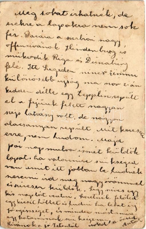 Magy. kir. Tábori posta levelező-lap. Ferenc József és II. Vilmos. Munels Lipót kiadása Besztercebánya / WWI K.u.k. military field post, Viribus Unitis propaganda (szakadás / tear) - Image 2