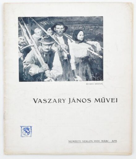 Vaszary János művei. Nemzeti Szalon 1906. márc.-ápr. Bp., 1906., Stephaneum, 25 p. Fekete-fehér képekkel illusztrált. Kiadói papírkötés, kissé foltos, szakadt borítóval.