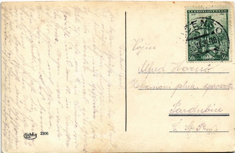 1936 Losonc, Lucenec; látkép, zsinagóga, üzletek / general view, synagogue, shops (EK) - Image 2