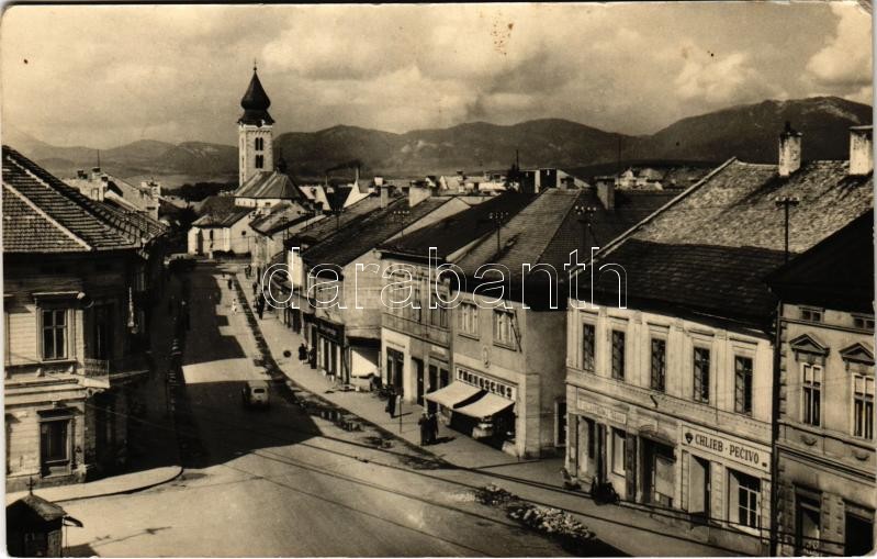1956 Liptószentmiklós, Liptovsky Mikulás; látkép, üzletek / general view, shops (EK)