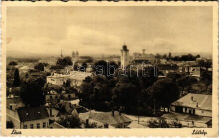 1944 Léva, Levice; látkép, zsinagóga / general view with synagogue (EK)