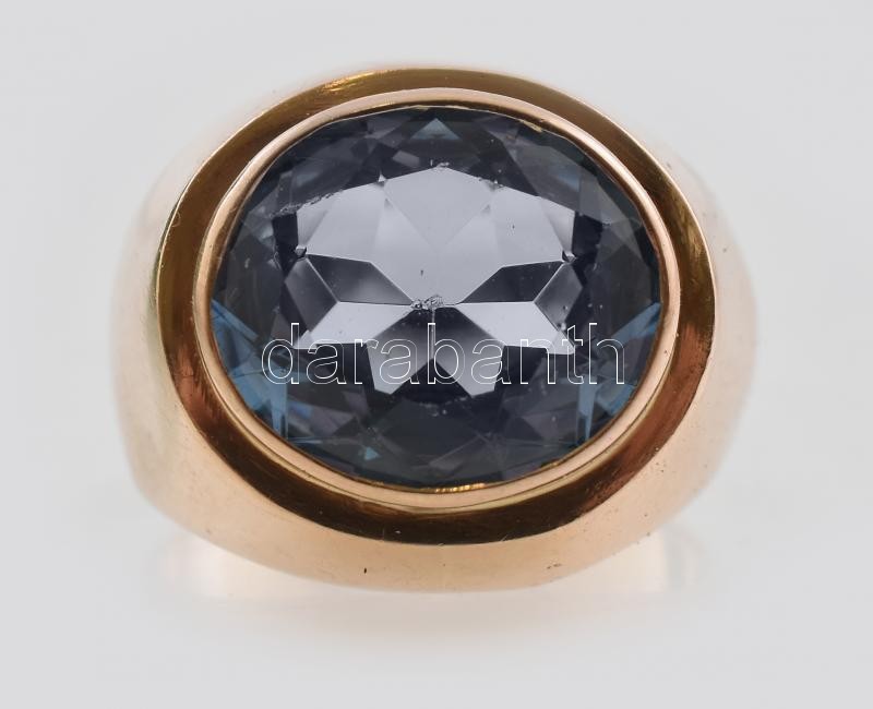 Arany (Au/14k) pecsétgyűrű, spinellel ékítve. Jelzett br: 8,3 g - Image 2