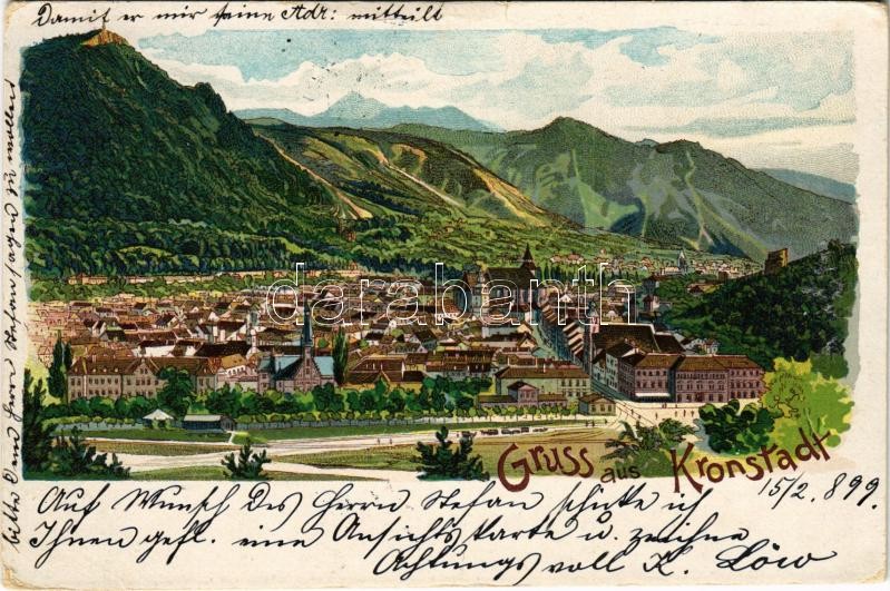 1899 (Vorläufer) Brassó, Kronstadt, Brasov; Art Nouveau, litho (kis szakadás / small tear)