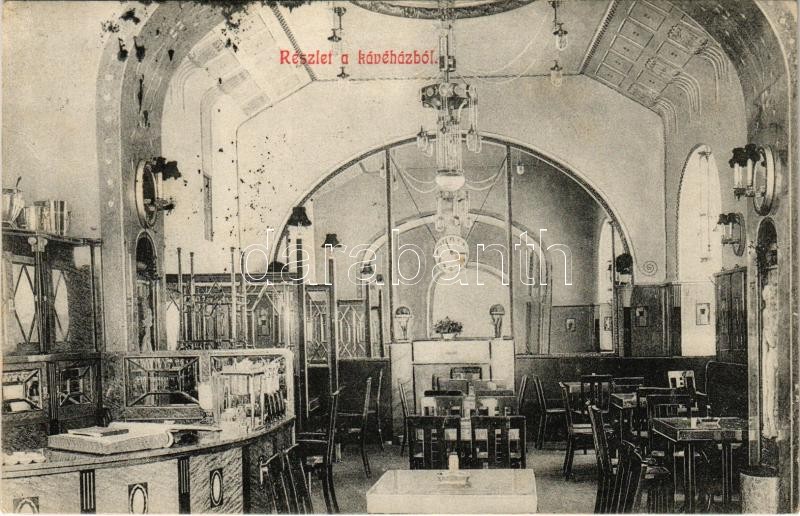 1909 Budapest VI. Bronner Miksa 'Francais' kávéháza, belső. Andrássy út 32. (Rb)