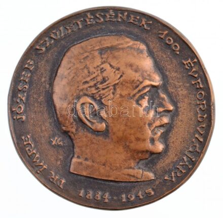 Madarassy Walter (1909-1994) 1984. 'Dr. Imre József születésének 100. évfordulójára 1884-1945 / 75 éves a Szemklinika' kétoldalas Br emlékérem (~86,5mm) T:2 patina Hungary 1984. 'The 100th Anniversary of Dr. József Imre's Birth