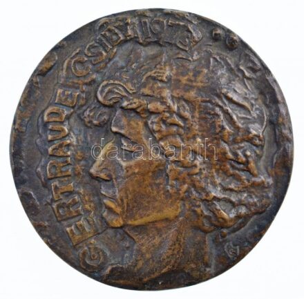 Csúcs Ferenc (1905-1999) 1973. 'Gertraude Csiby 1973 / 10 éve' Br emlékplakett (90mm) T:2