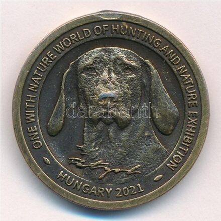 2021. 'Vadászati Világkiállítás - vizsla' kétoldalas Br látogatói emlékérem, nem lyukas (31mm) T:1