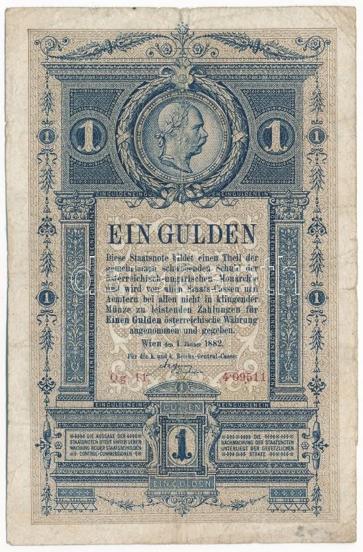 1882. 1Ft / 1G 'Qg 11 409511' T:III- / Hungary 1882. 1 Forint / 1 Gulden 'Qg 11 409511' C:VG Adamo G125 - Image 2