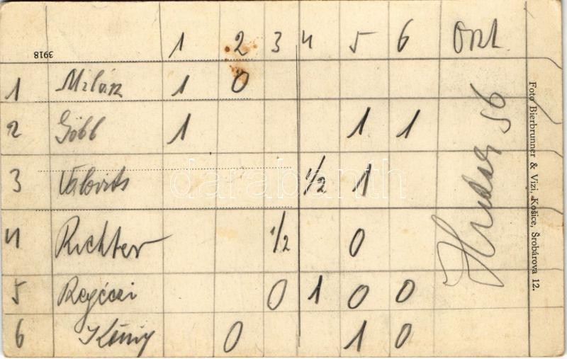 Perény, Perín (Perény-Hím, Perín-Chym); Fő tér falubeliekkel, háttérben templom. Foto Bierbrunner & Vizi / main square with villagers, church (EK) - Image 2