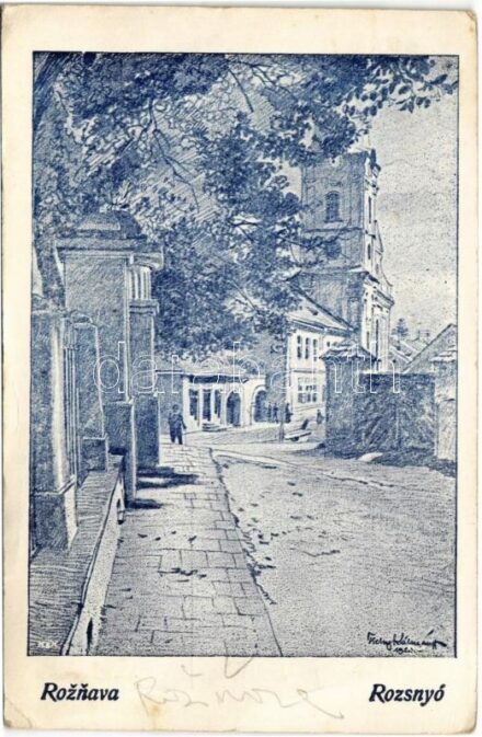 1938 Rozsnyó, Roznava; utca / street s: Tichy Kálmán + '1938 Rozsnyó visszatért' So. Stpl (EB)