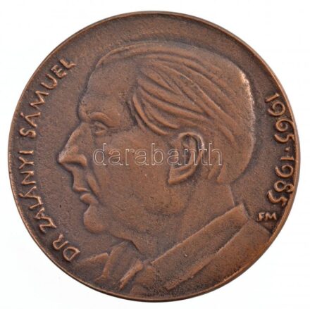 Fritz Mihály (1947-) 1985. 'Dr. Zalányi Sámuel 1965-1985 / SZOTE - Társadalomorvostani Intézet 1960-1985' kétoldalas Br plakett (82mm) T:2 kis ph, ü. / Hungary 1985. 'Dr. Sámuel Zalányi 1965-1985 / SZOTE - Institute of Social Medicine