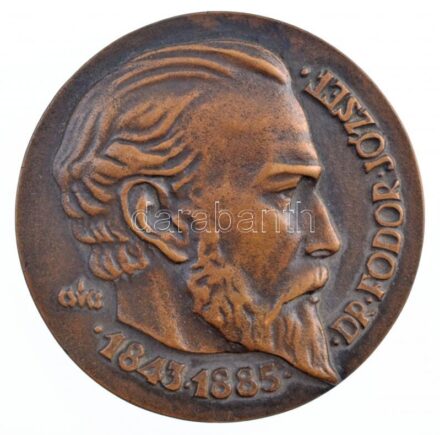 Csúcs Ferenc (1905-1999) 1944. 'Dr. Fodor József 1843-1885 / Születése 100. évfordulójára' kétoldalas, öntött bronz plakett, peremen jelzett sorszámmal '13' (86mm) T:1- patina / Hungary 1944. Dr. József Fodor 1843-1885 / For the 100th