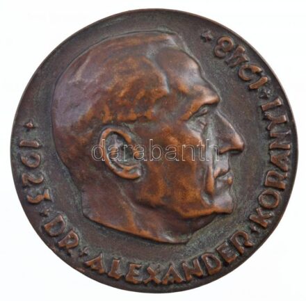 Csúcs Ferenc (1905-1999) 1947. 'Dr. Korányi Sándor 1923-1948 / XXV. Anni.Contra Tuberculosim' kétoldalas bronz plakett, peremen jelzett sorszámmal '7' (65mm) T:2 patina, ph / Hungary 1947. 'Dr. Alexander Korányi 1923-1948 / XXV. Anni.Contra