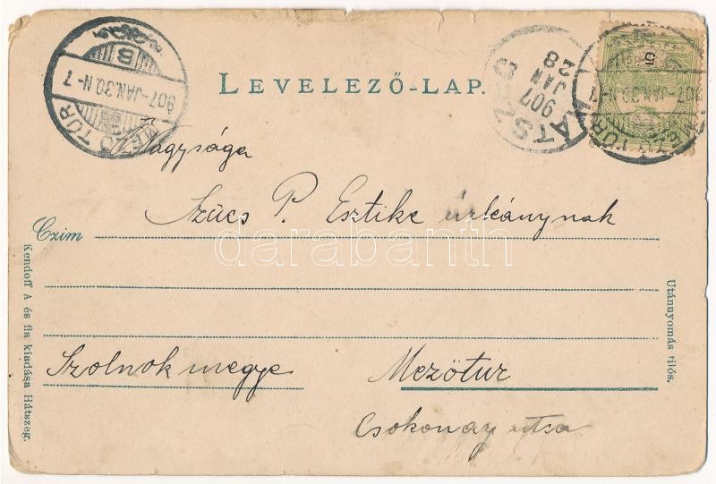 1907 Kernyesd, Carnesti; Gróf Thoroczkay kastély (lebontották). Kendoff A. és fia kiadása / castle (demolished) (kis szakadások / small tears) - Image 2