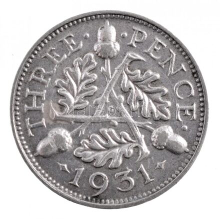 Nagy-Britannia 1931. 3p Ag 'V. György' T:2- United Kingdom 1931. 3 Pence Ag 'George V' C:VF Krause KM#831