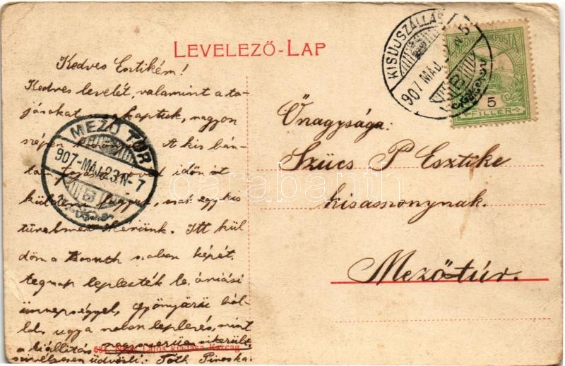 1907 Karcag, Kossuth szobor. Steiner F. fényképezte, Nagy Lajos kiadása (EK) - Image 2