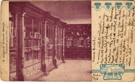 1905 Szekszárd, Szegzárd; múzeum belseje, Őstörténeti gyűjtemény (szakadás / tear)