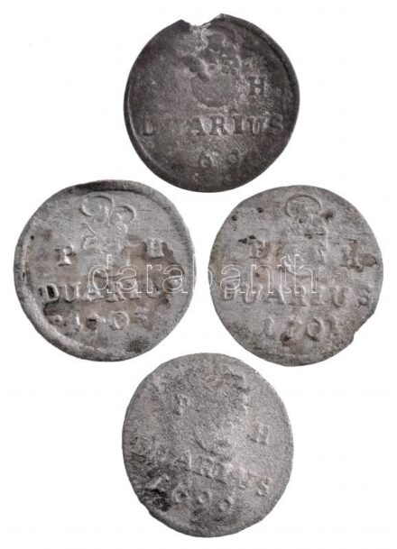 1698-1703KB Duarius Ag (4xklf) 'I. Lipót' (0,46g + 0,39g + 0,49g + 0,45g) T:2-,3 k. Huszár: 1499., Unger II.:1104.a,1105.