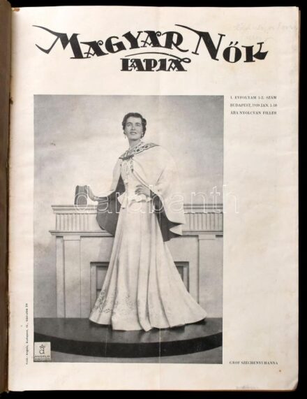 1939 Magyar nők lapja induló évfolyam teljes évfolyam augusztusig bekötve az első számmal